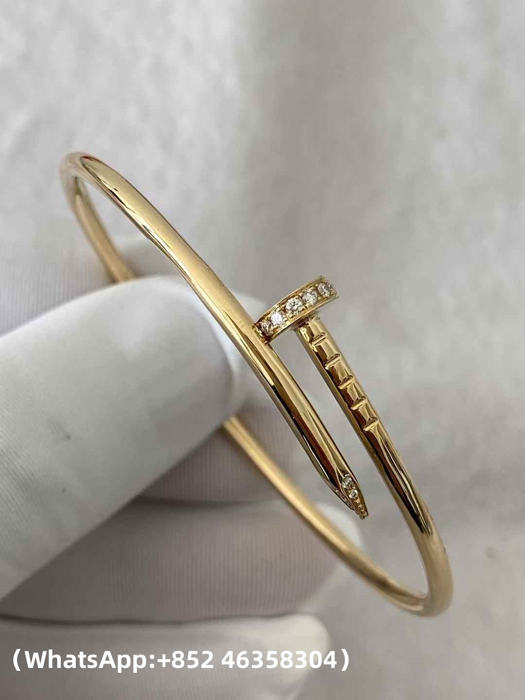 Custom Cartier Juste un Clou Bracelet, Paved Diamonds, Solid 18k Yellow Gold