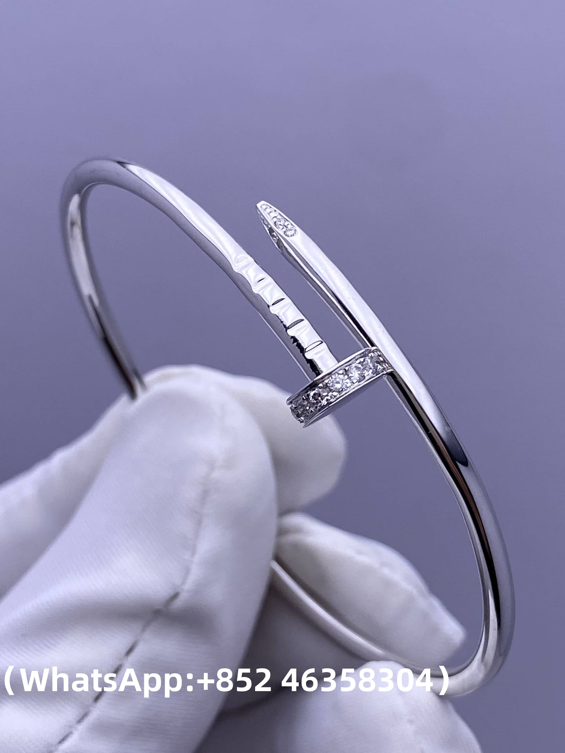 Custom Cartier Jewelry Juste un Clou Bracelet, Small Model, Diamonds Solid 18k White Gold