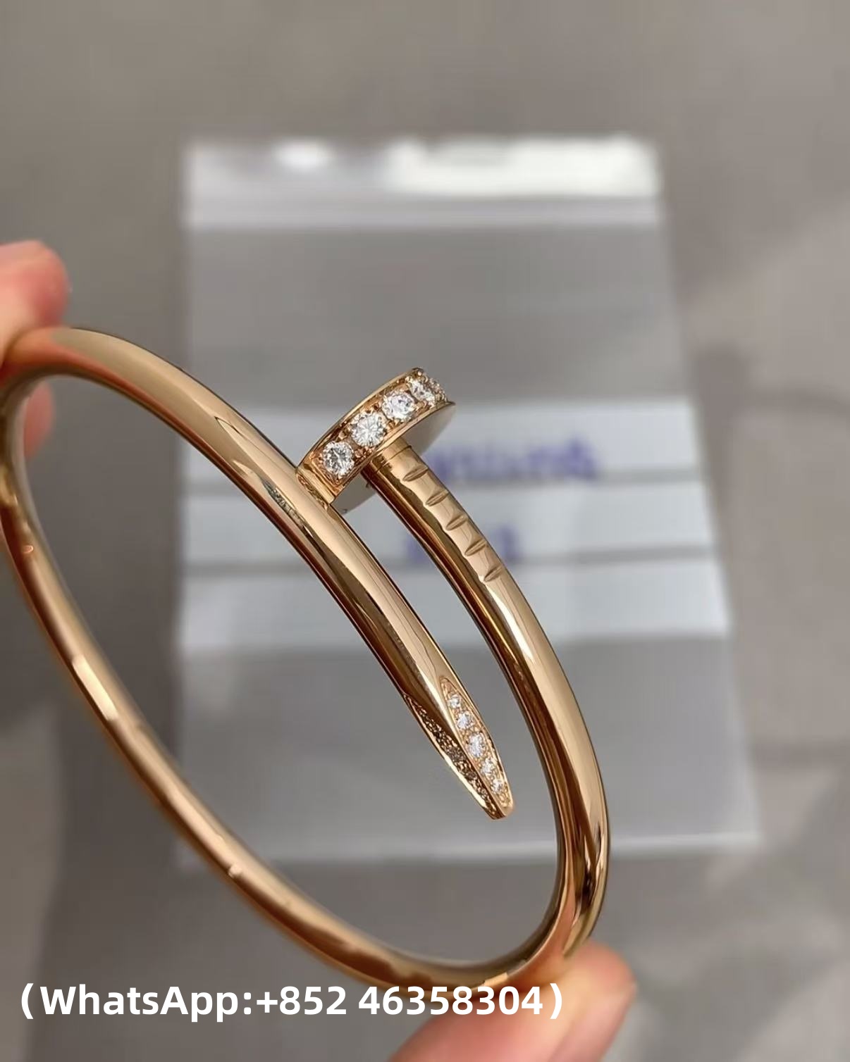 Custom Cartier Jewelry Juste un Clou Bracelet, Classic Model, Diamonds Solid 18k Rose Gold