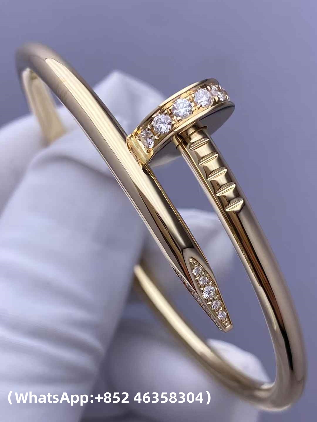 Custom Cartier Jewelry Juste un Clou Bracelet, Classic Model, Diamonds Solid 18k Yellow Gold