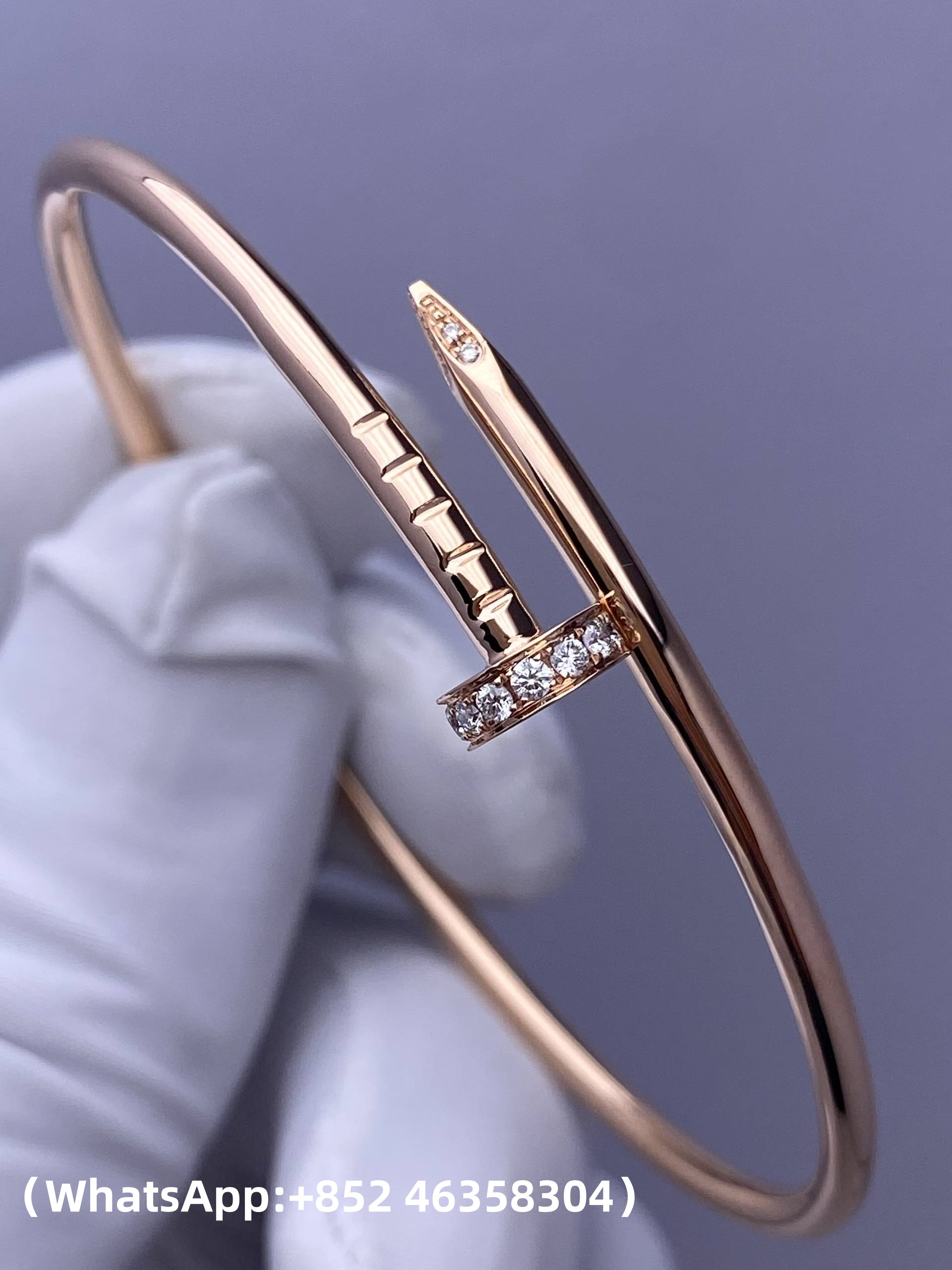 Custom Cartier Jewelry Juste un Clou Bracelet, Small Model, Diamonds Solid 18k Rose Gold